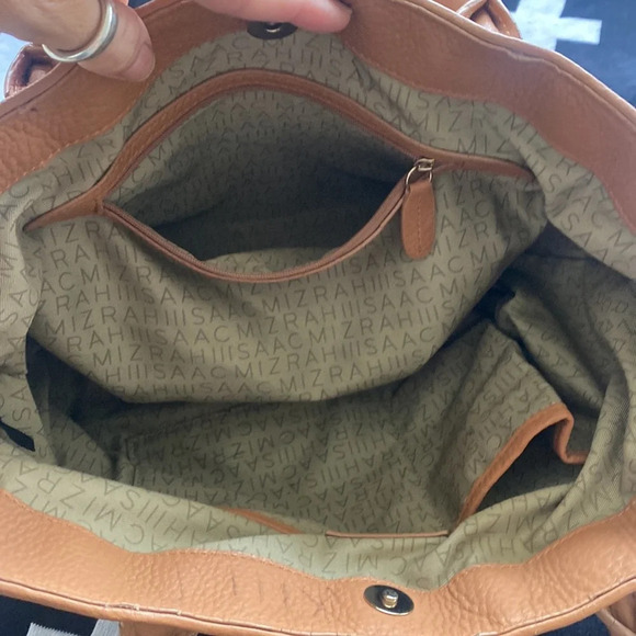 Isaac mizrah Tan pebble leather purse tote - Picture 6 of 11